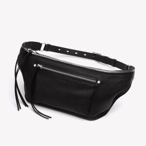 Rag & Bone Sling Fanny Pack Bag - Black Leather